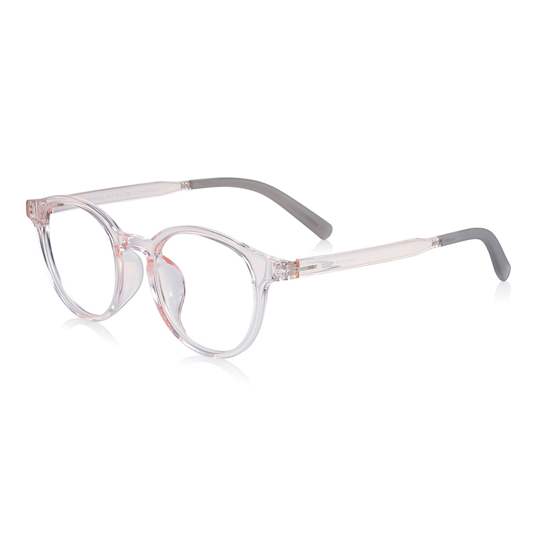 OWNDAYS | ESSENTIAL Clear Pink Full Rim Boston left side