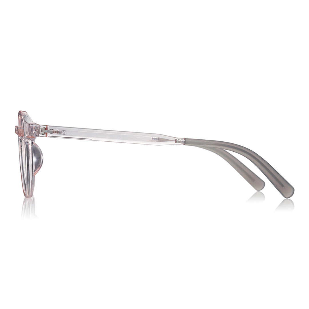 OWNDAYS | ESSENTIAL Clear Pink Full Rim Boston left side
