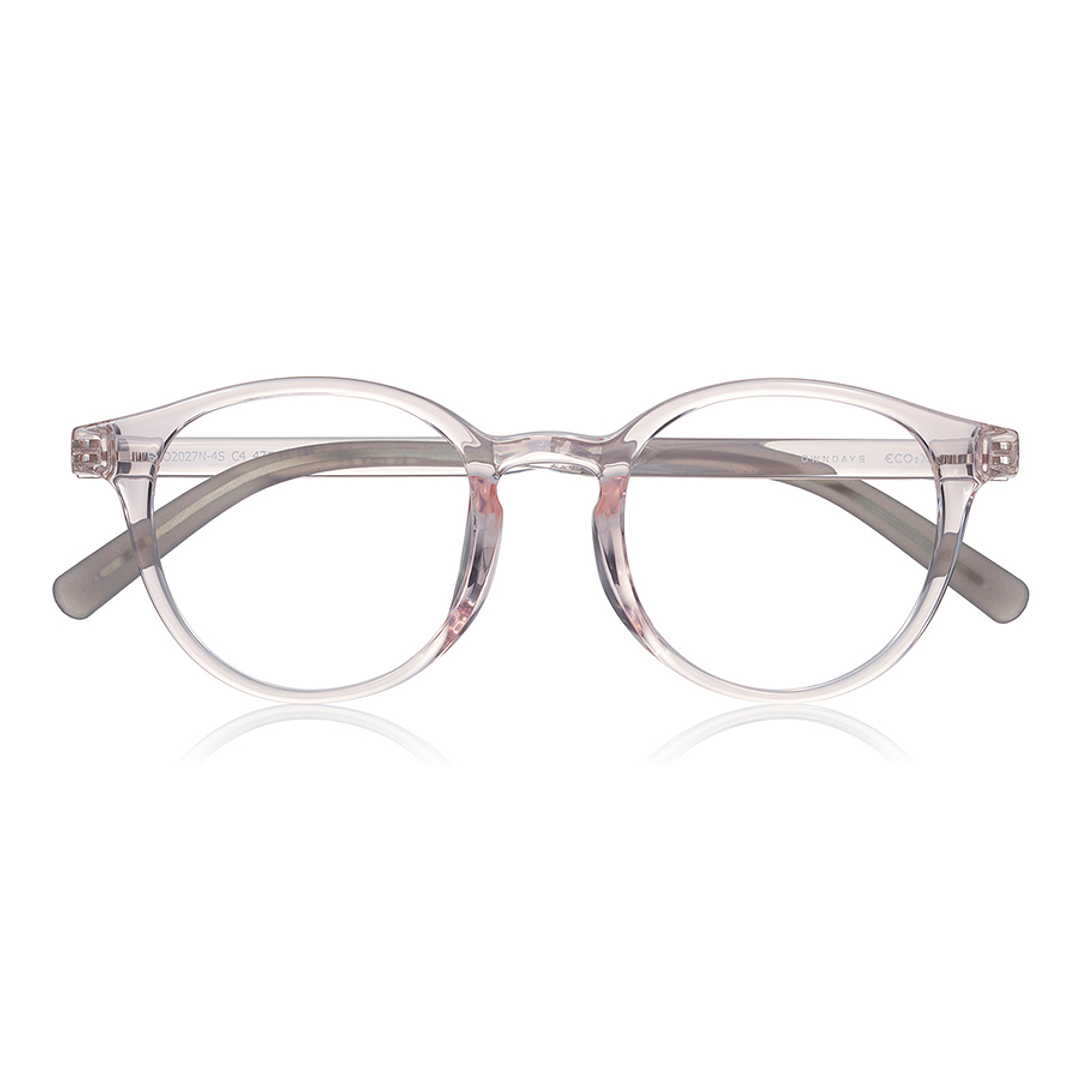OWNDAYS | ESSENTIAL Clear Pink Full Rim Boston right side