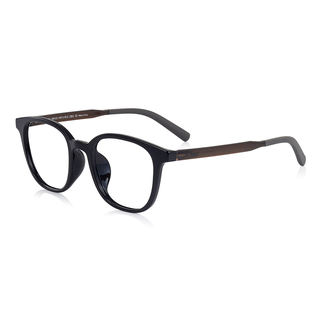 OWNDAYS | ESSENTIAL Black Full Rim Wellington left side