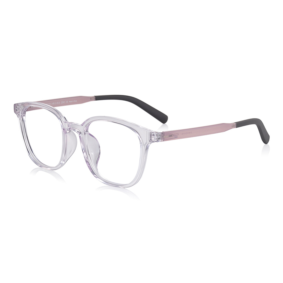 OWNDAYS | ESSENTIAL Clear Pink Full Rim Wellington left side