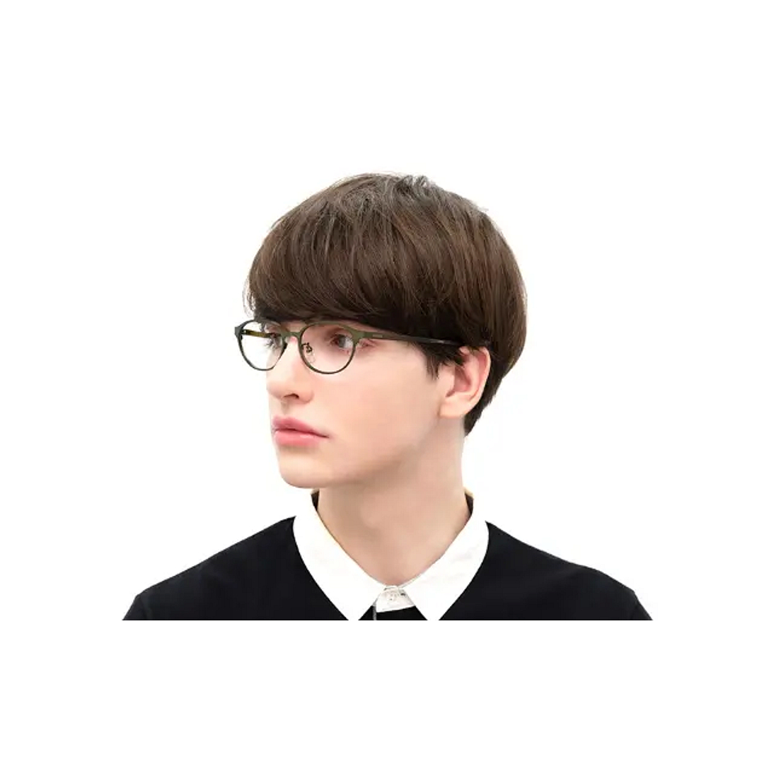 OWNDAYS | ESSENTIAL Matte Khaki Full Rim Oval right side