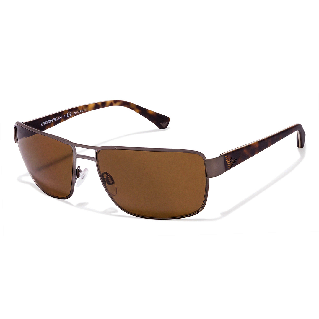 Emporio Armani Mid Gunmetal Full Rim Rectangle left side