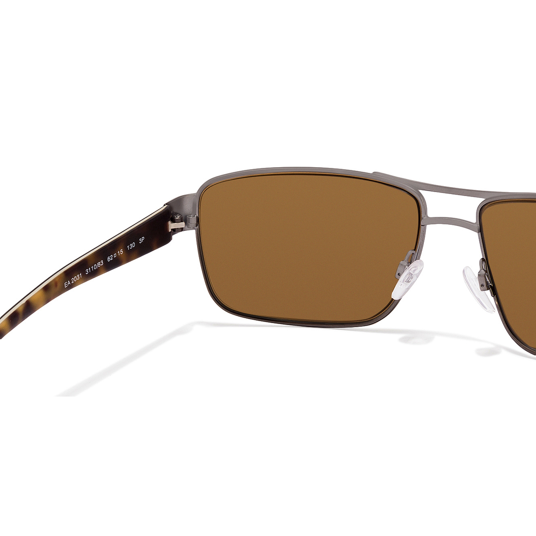 Emporio Armani Mid Gunmetal Full Rim Rectangle right side