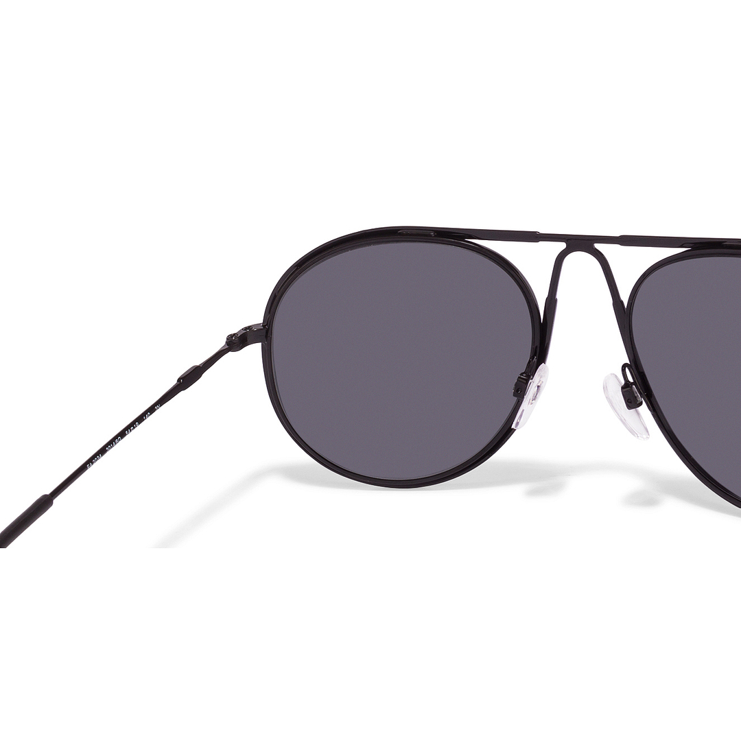 BRANDED Black Full Rim Aviator left side