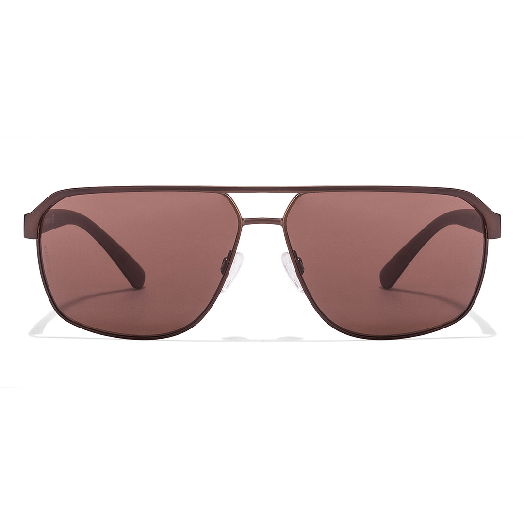 BRANDED Light Brown Full Rim Rectangle left side
