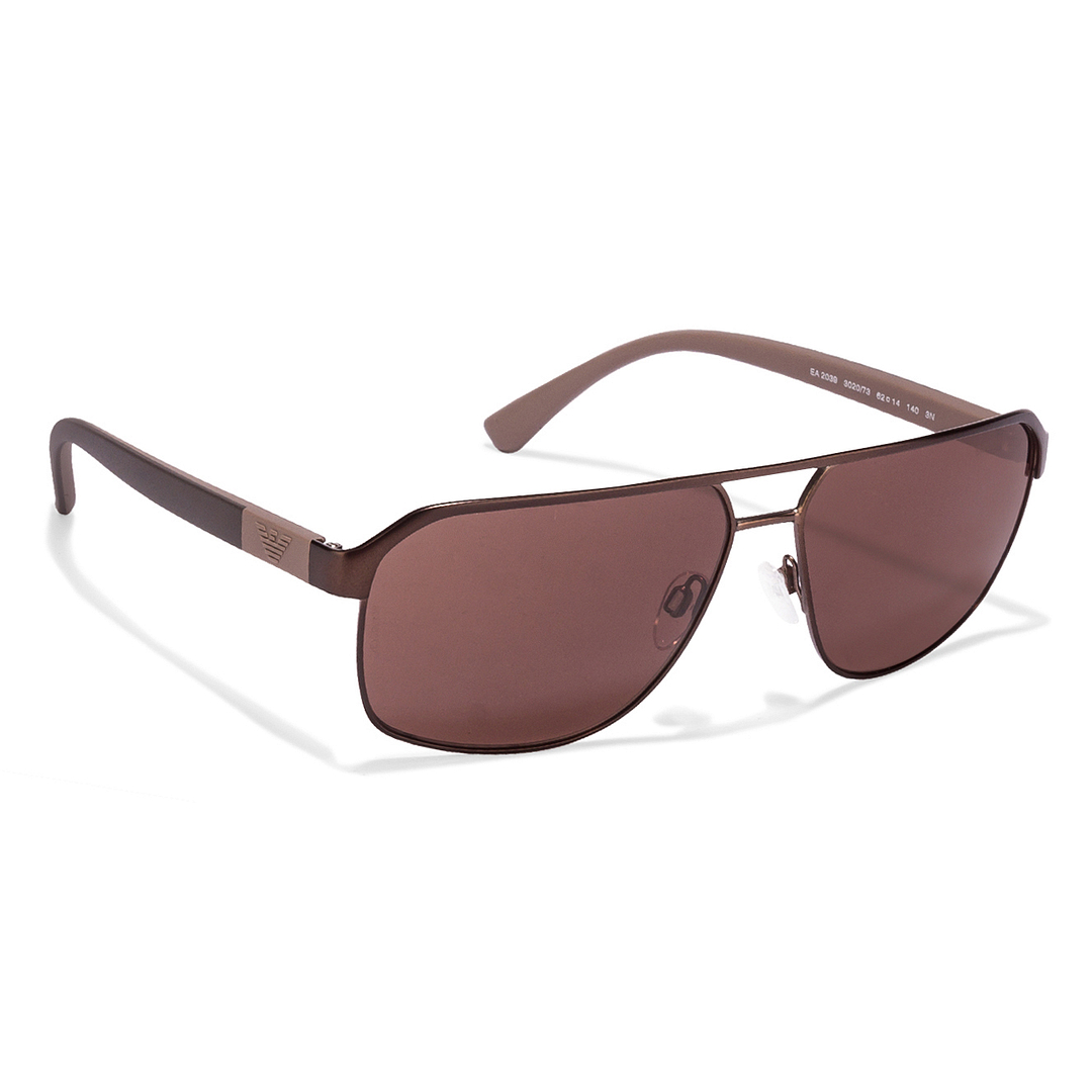 BRANDED Light Brown Full Rim Rectangle left side