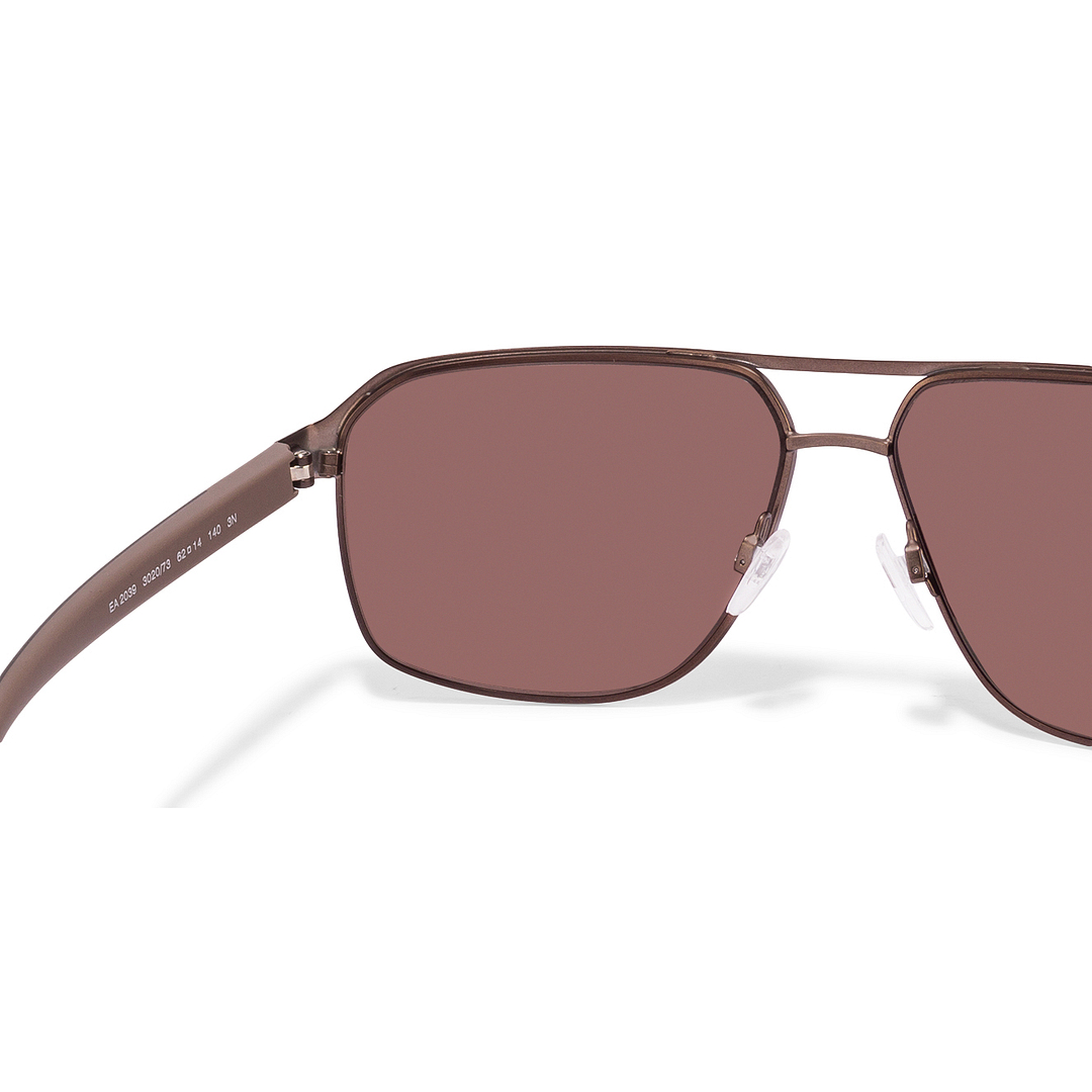BRANDED Light Brown Full Rim Rectangle left side
