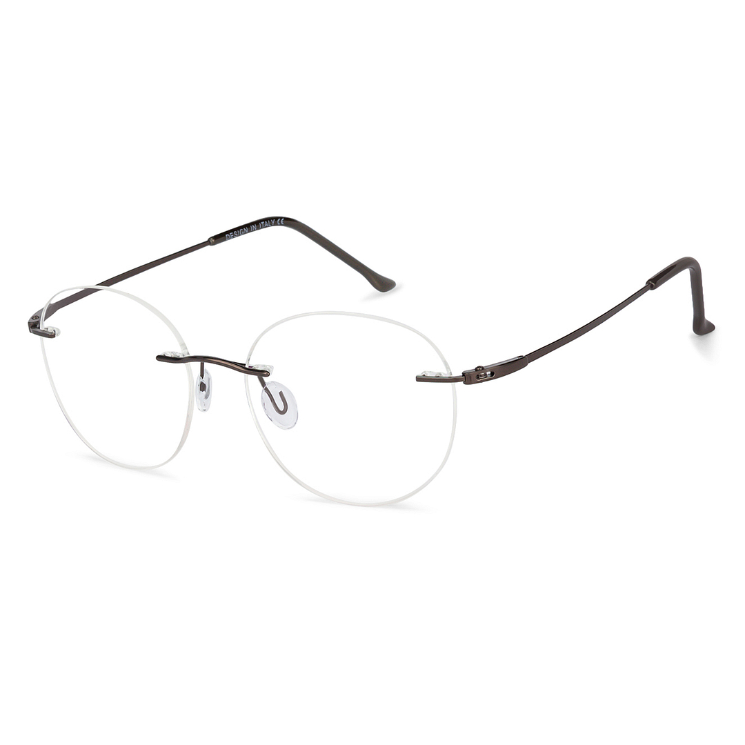 Vincent Chase Online Light Brown Rimless Round left side