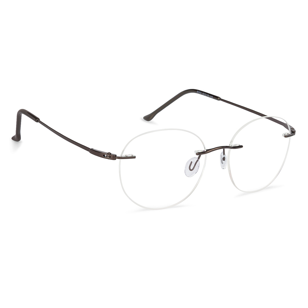 Vincent Chase Online Light Brown Rimless Round left side