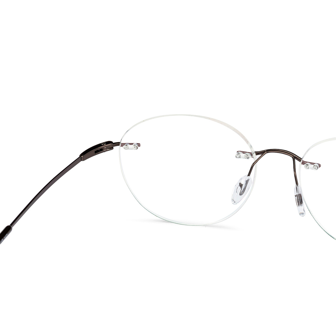 Vincent Chase Online Light Brown Rimless Round left side