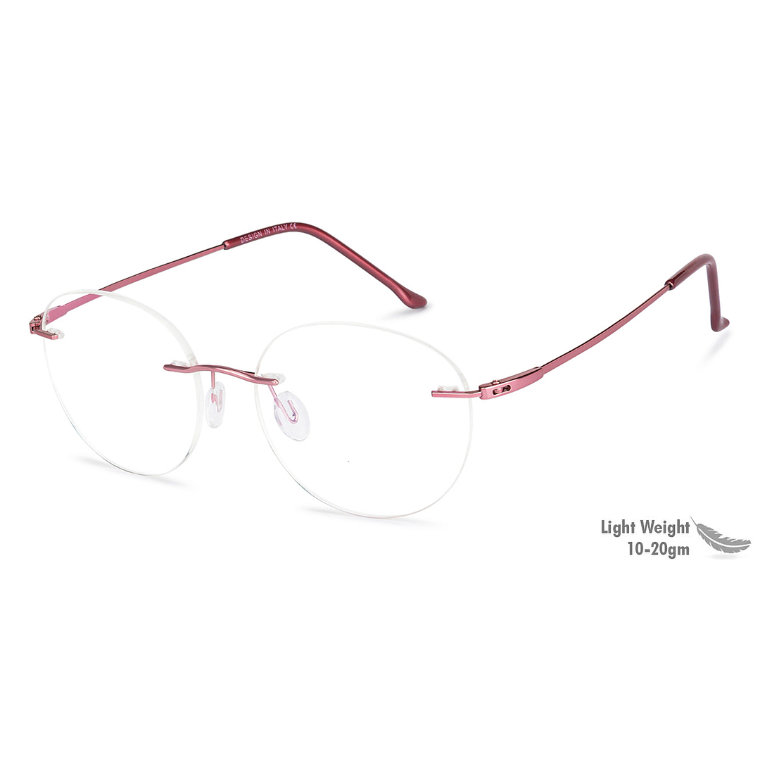 BRANDED Pink Rimless Round right side