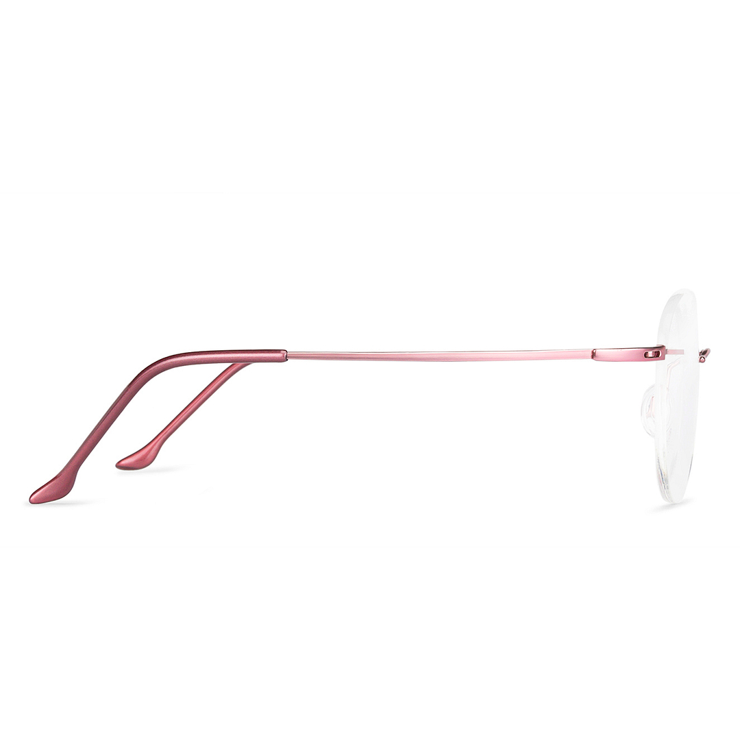 BRANDED Pink Rimless Round right side