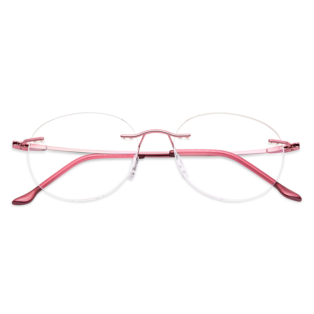 BRANDED Pink Rimless Round right side