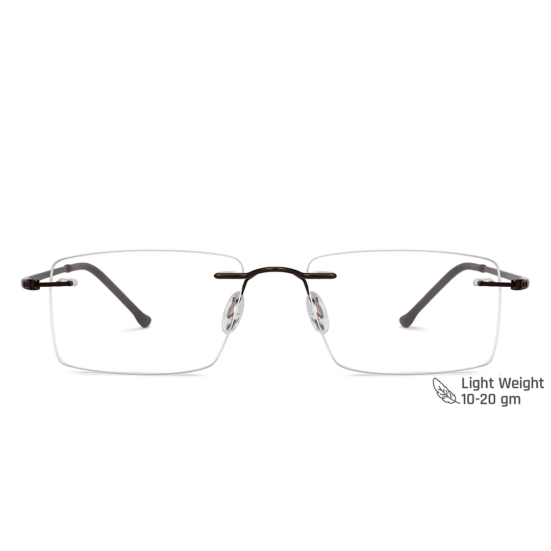 Vincent Chase Online Light Brown Rimless Rectangle left side