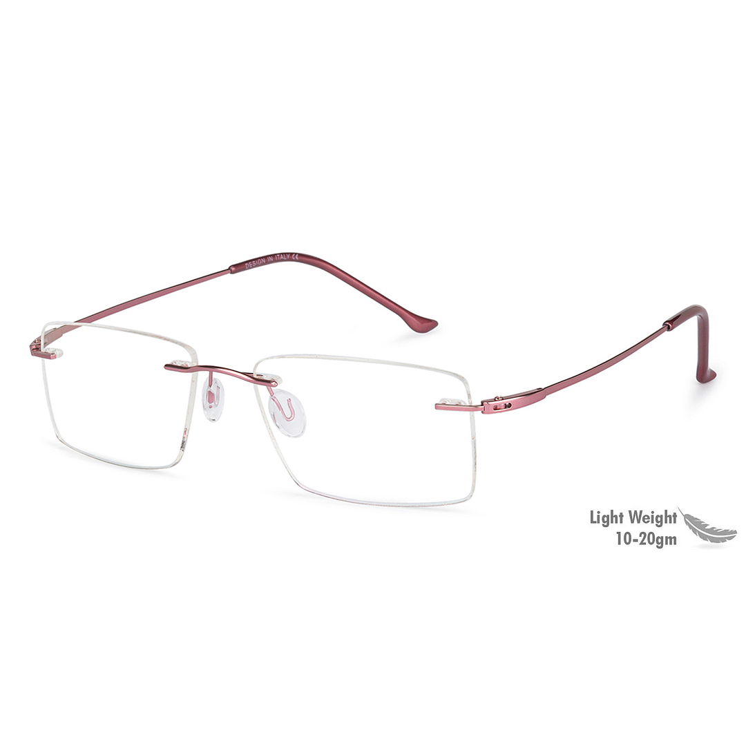 BRANDED Pink Rimless Rectangle right side