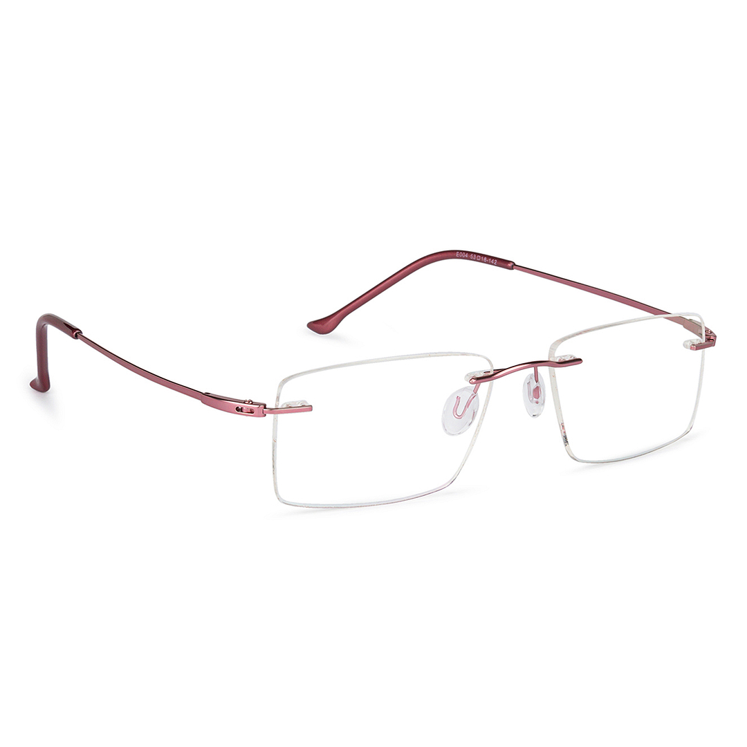 BRANDED Pink Rimless Rectangle left side