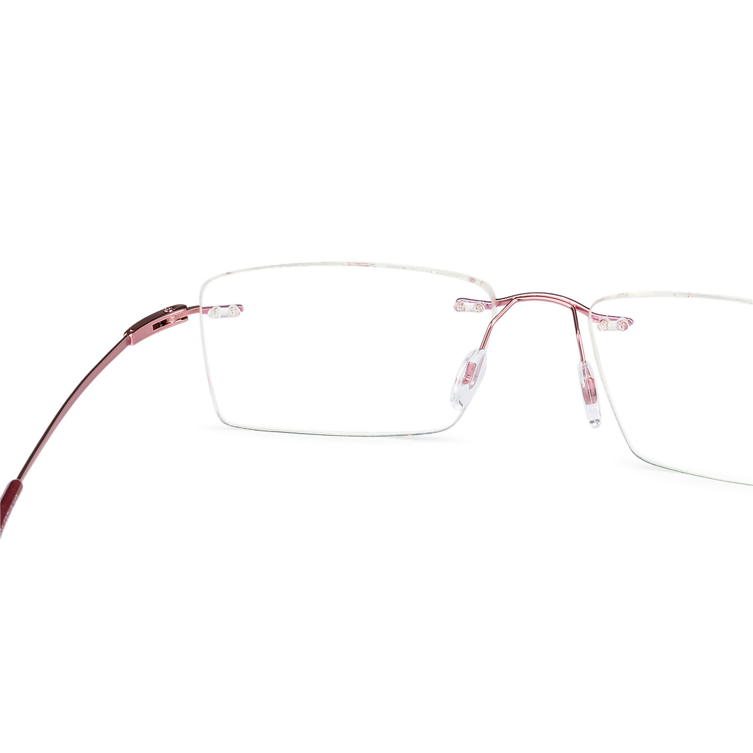 BRANDED Pink Rimless Rectangle left side