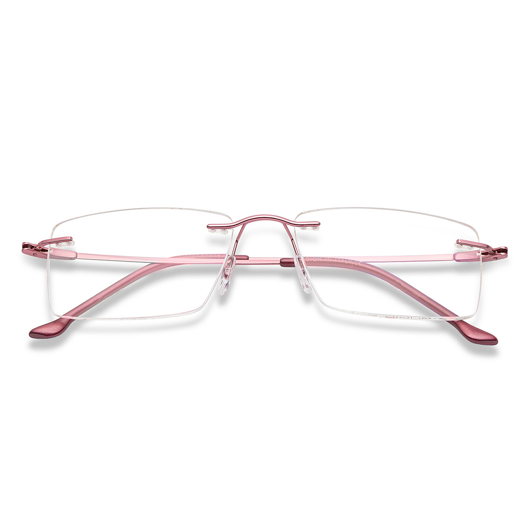 BRANDED Pink Rimless Rectangle right side