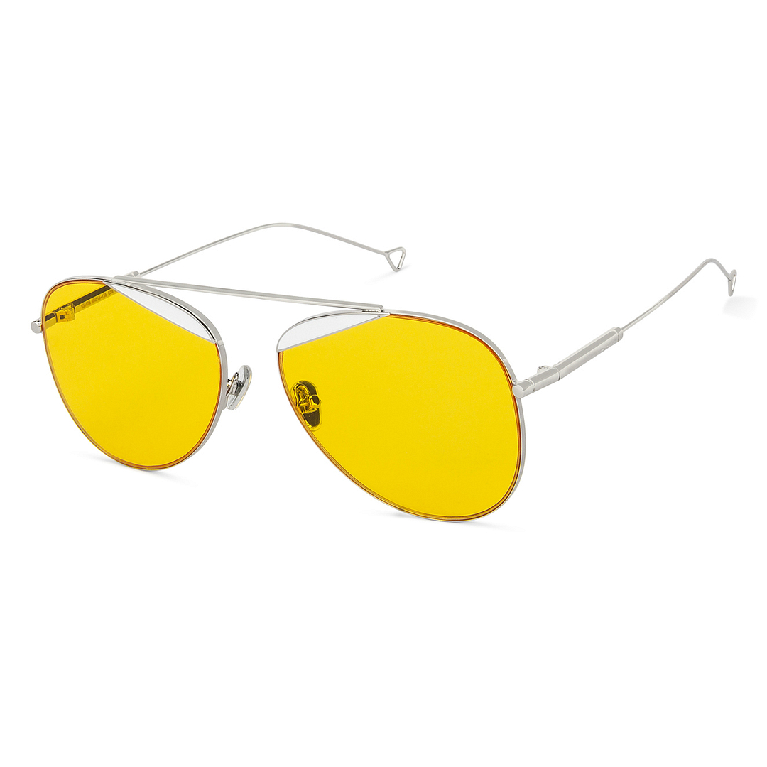 Fallon Colby Silver Full Rim Aviator left side