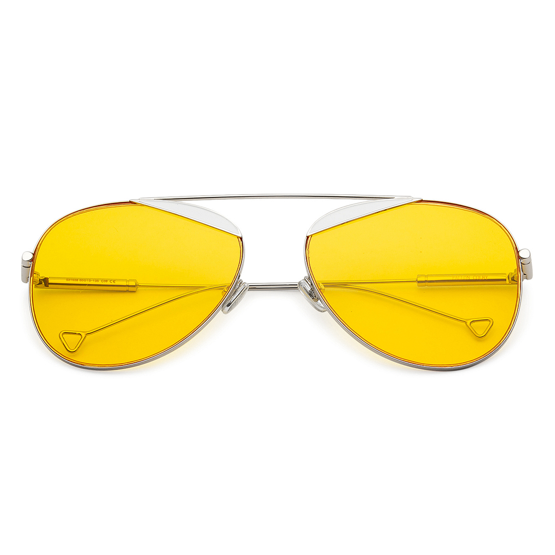 Fallon Colby Silver Full Rim Aviator left side