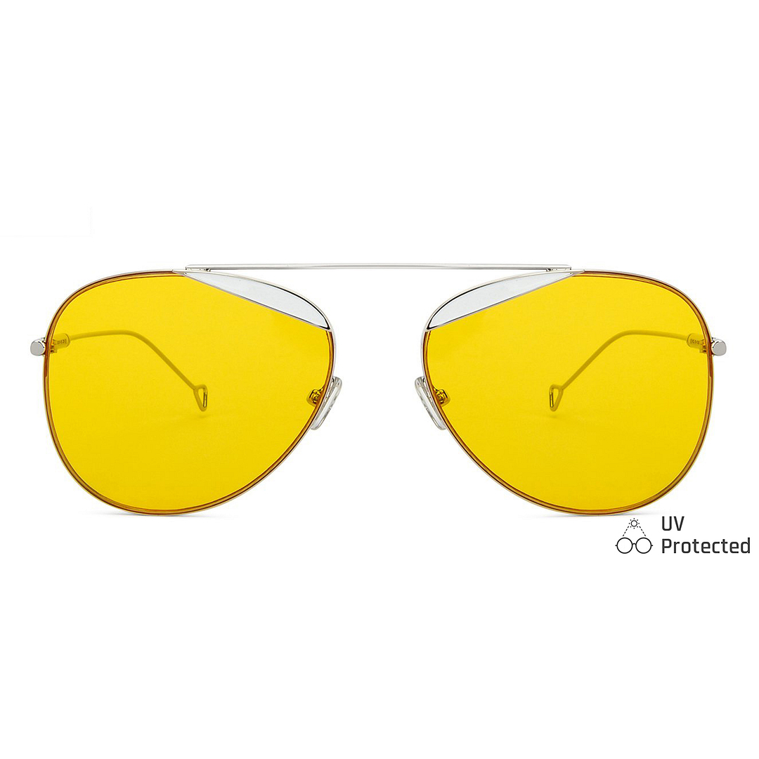 Fallon Colby Silver Full Rim Aviator left side