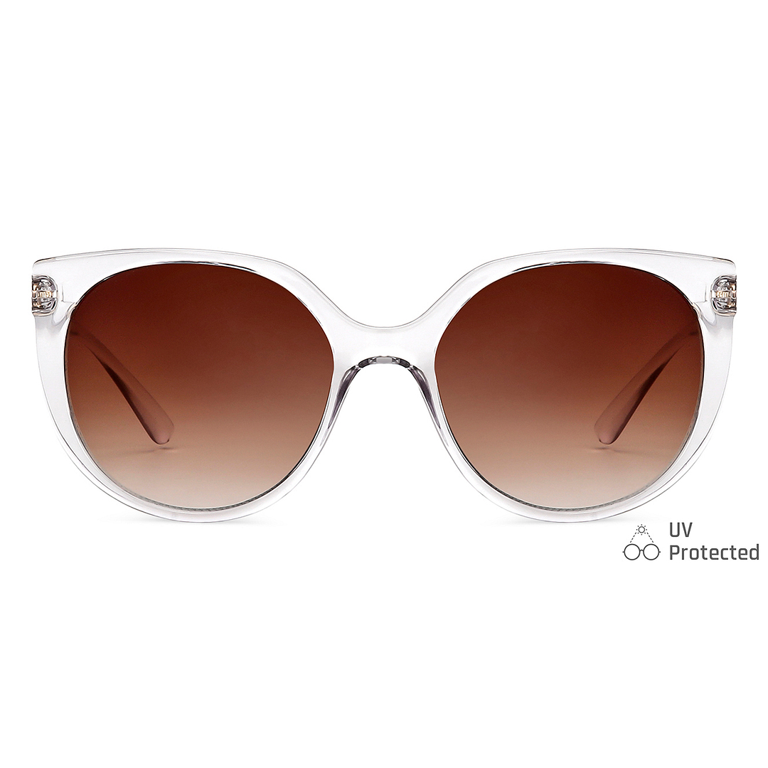Fallon Colby Crystal Transparent Full Rim Cat Eye left side