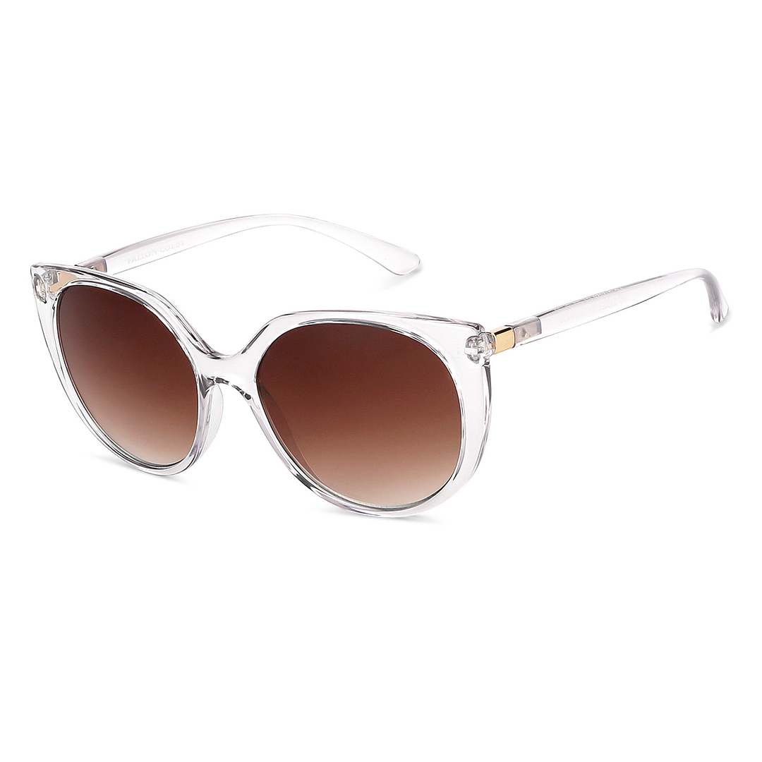 Fallon Colby Crystal Transparent Full Rim Cat Eye left side