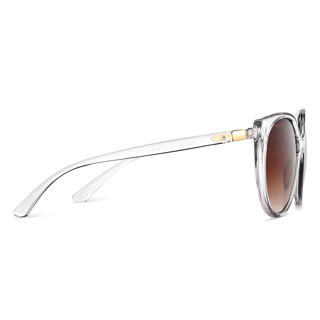 Fallon Colby Crystal Transparent Full Rim Cat Eye left side