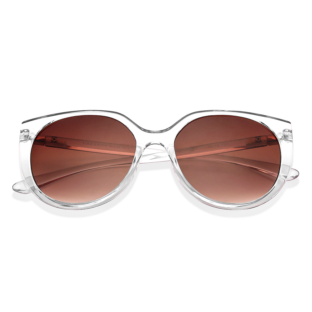 Fallon Colby Crystal Transparent Full Rim Cat Eye left side