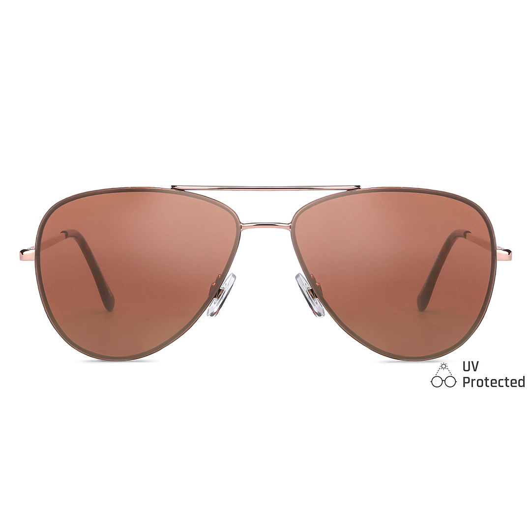 Fallon Colby Rose Gold Full Rim Aviator left side