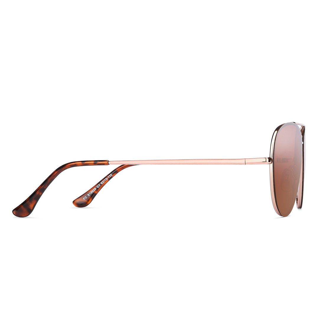 Fallon Colby Rose Gold Full Rim Aviator left side