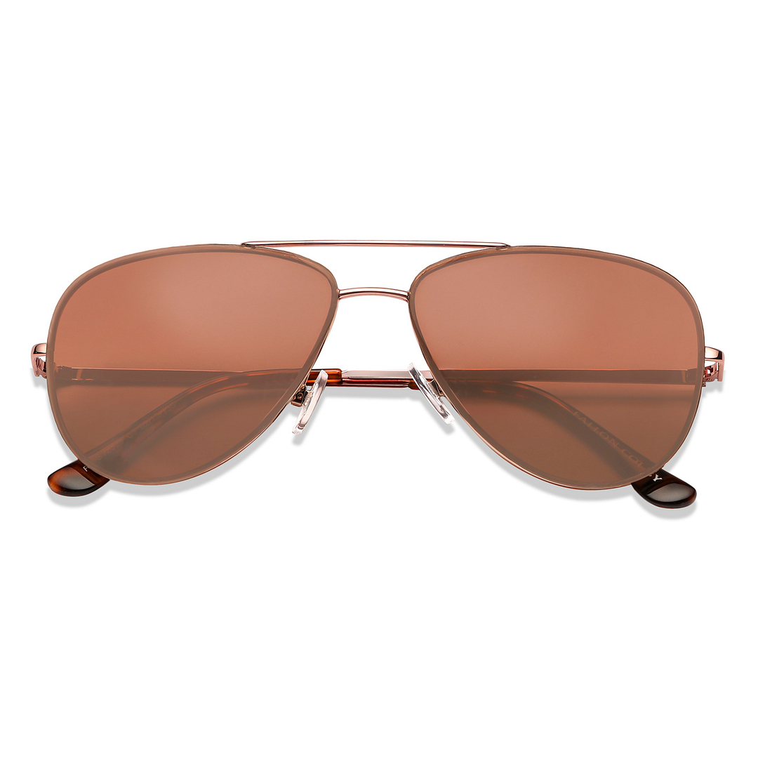 Fallon Colby Rose Gold Full Rim Aviator left side