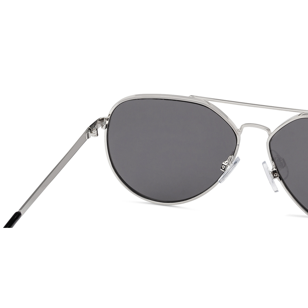 Fallon Colby Silver Full Rim Aviator left side
