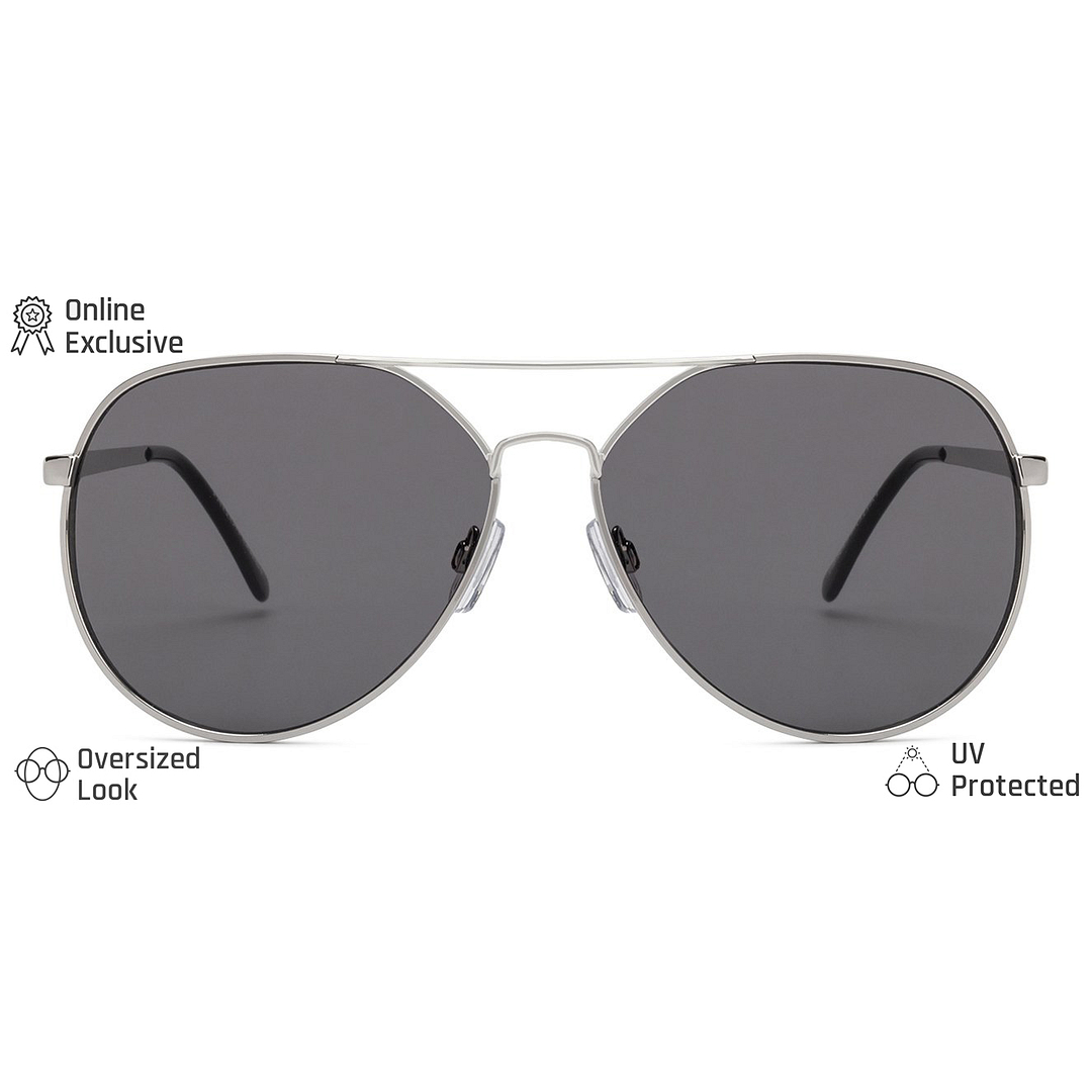 Fallon Colby Silver Full Rim Aviator left side