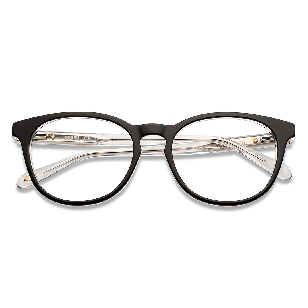 Fossil Black Full Rim Round left side