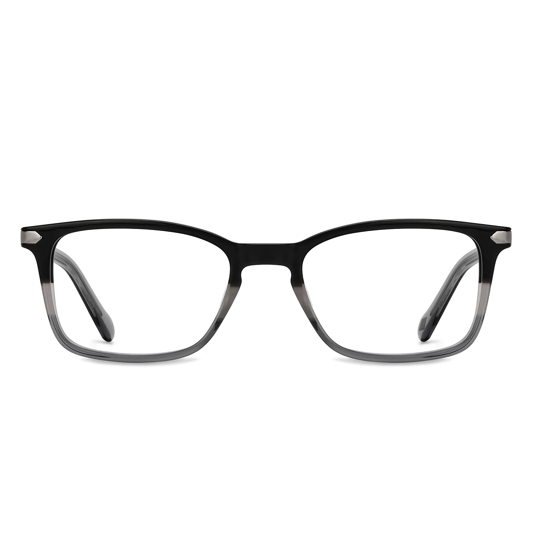 Buy Black Grey Gunmetal Grey Full Rim Rectangle Fossil PREMIUM FOS