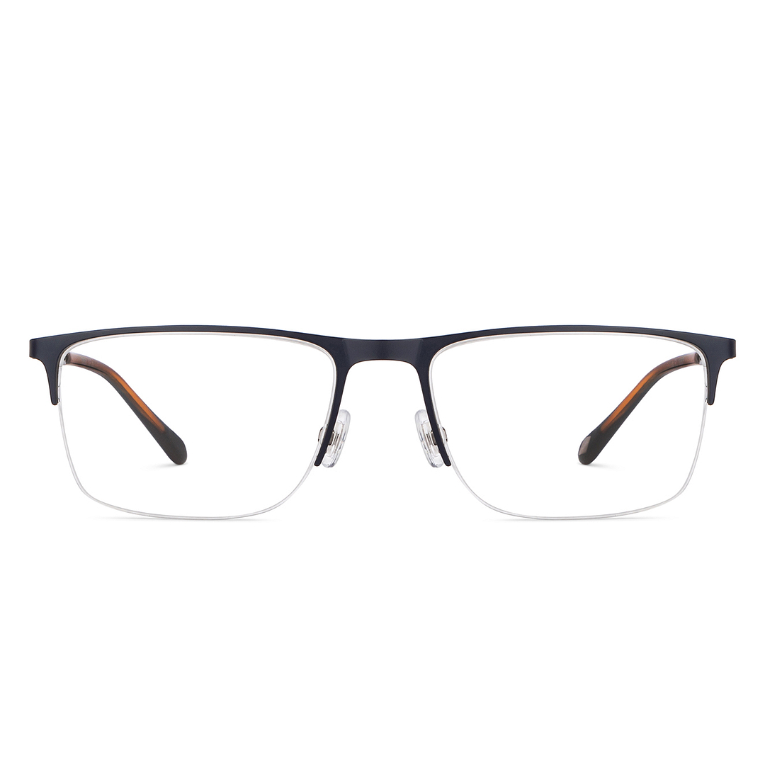 Fossil Black Half Rim Rectangle left side