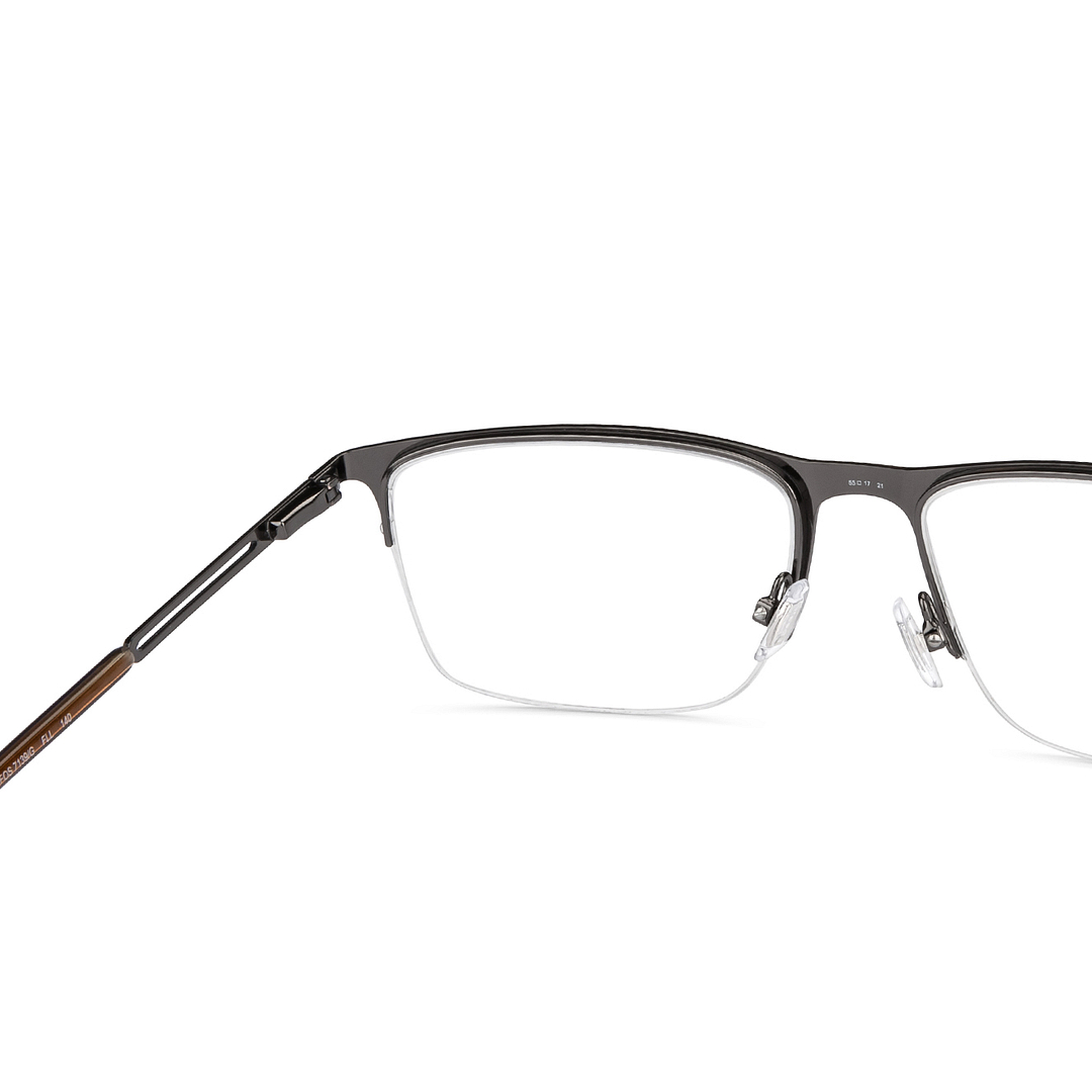 Fossil Black Half Rim Rectangle right side