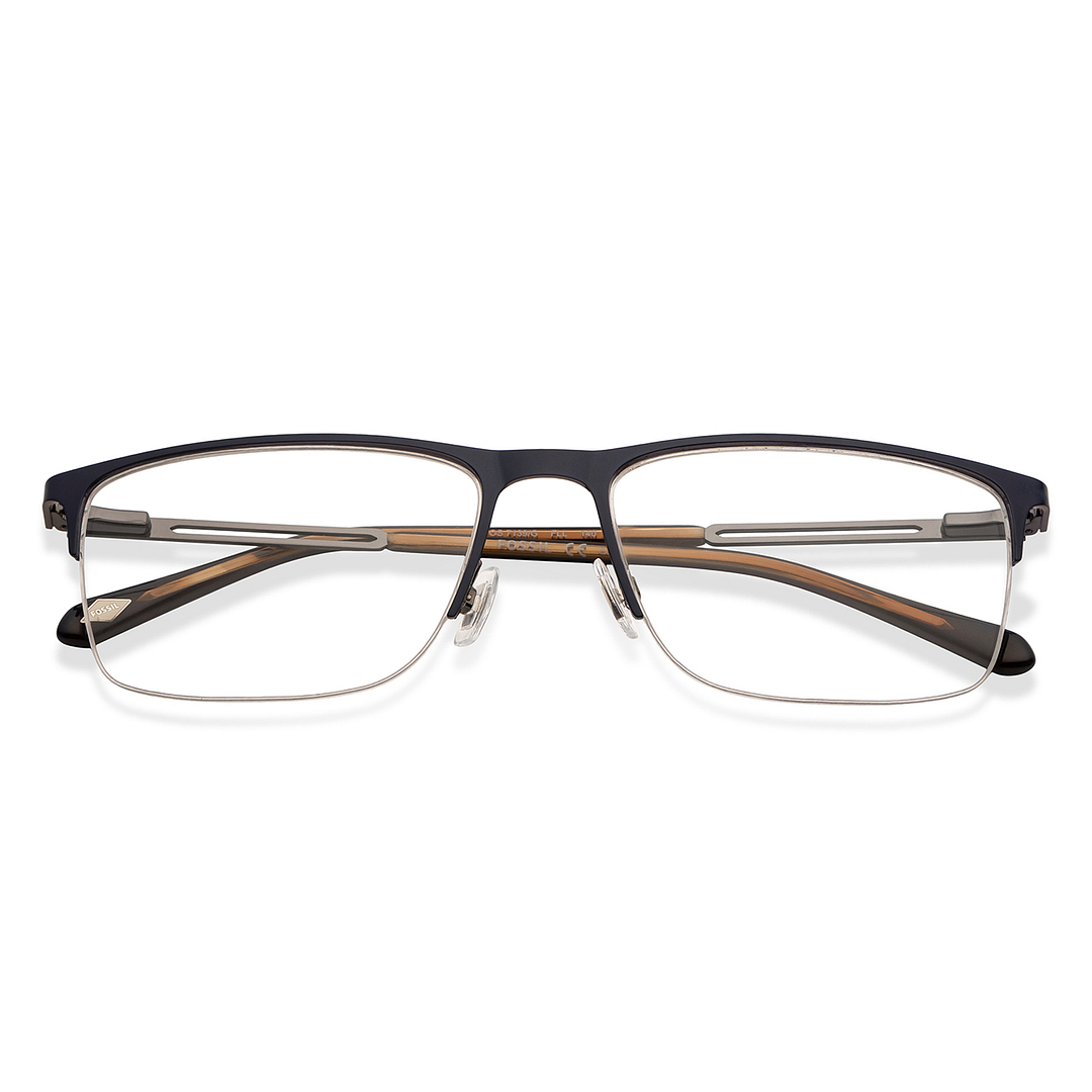 Fossil Black Half Rim Rectangle left side