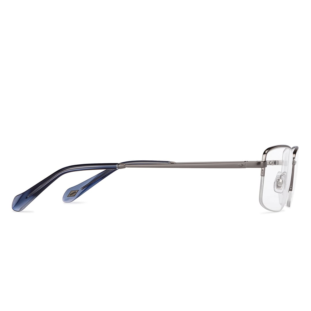 Fossil Black Half Rim Rectangle left side