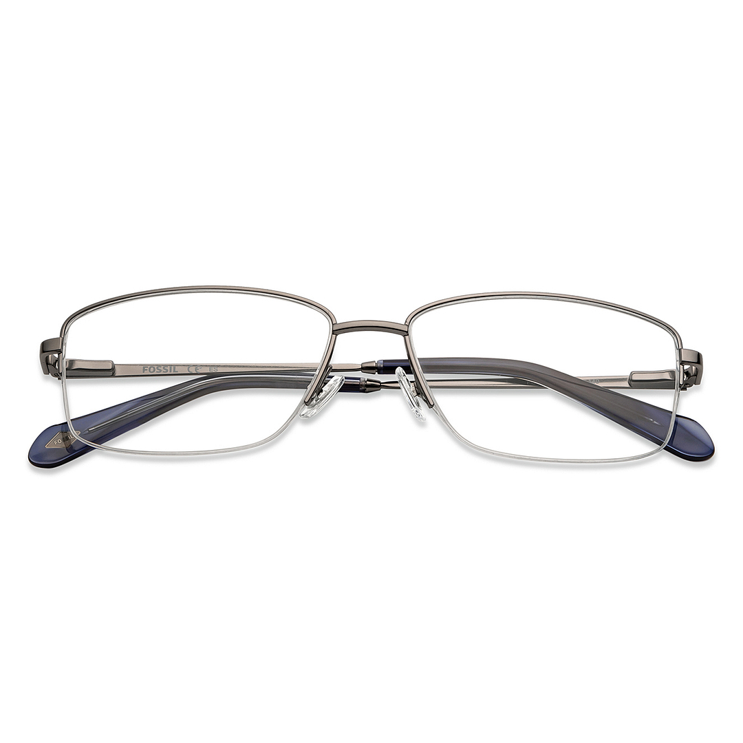 Fossil Black Half Rim Rectangle left side