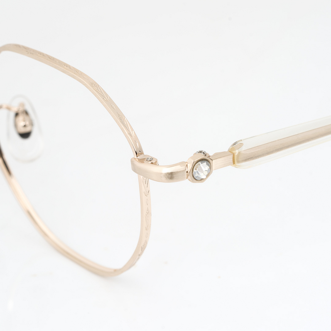 FROZEN l OWNDAYS Matgold Full Rim Polygon left side