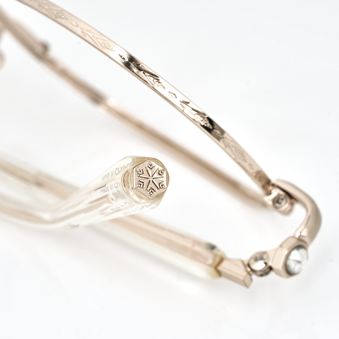 FROZEN l OWNDAYS Matgold Full Rim Polygon left side