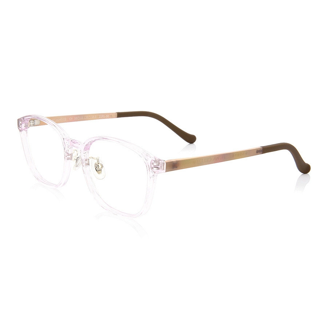 OWNDAYS | ESSENTIAL Pink Transparent Full Rim Rectangle left side