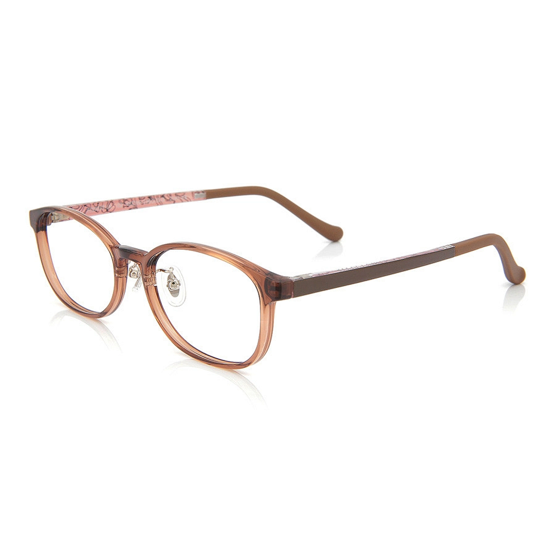 OWNDAYS | ESSENTIAL Light Brown Full Rim Oval left side