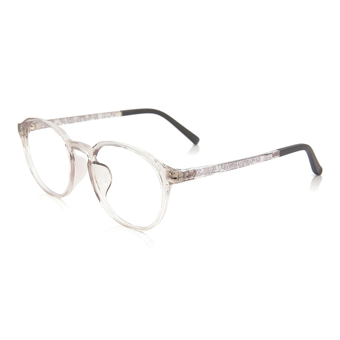 OWNDAYS | ESSENTIAL Light Gray Full Rim Boston left side