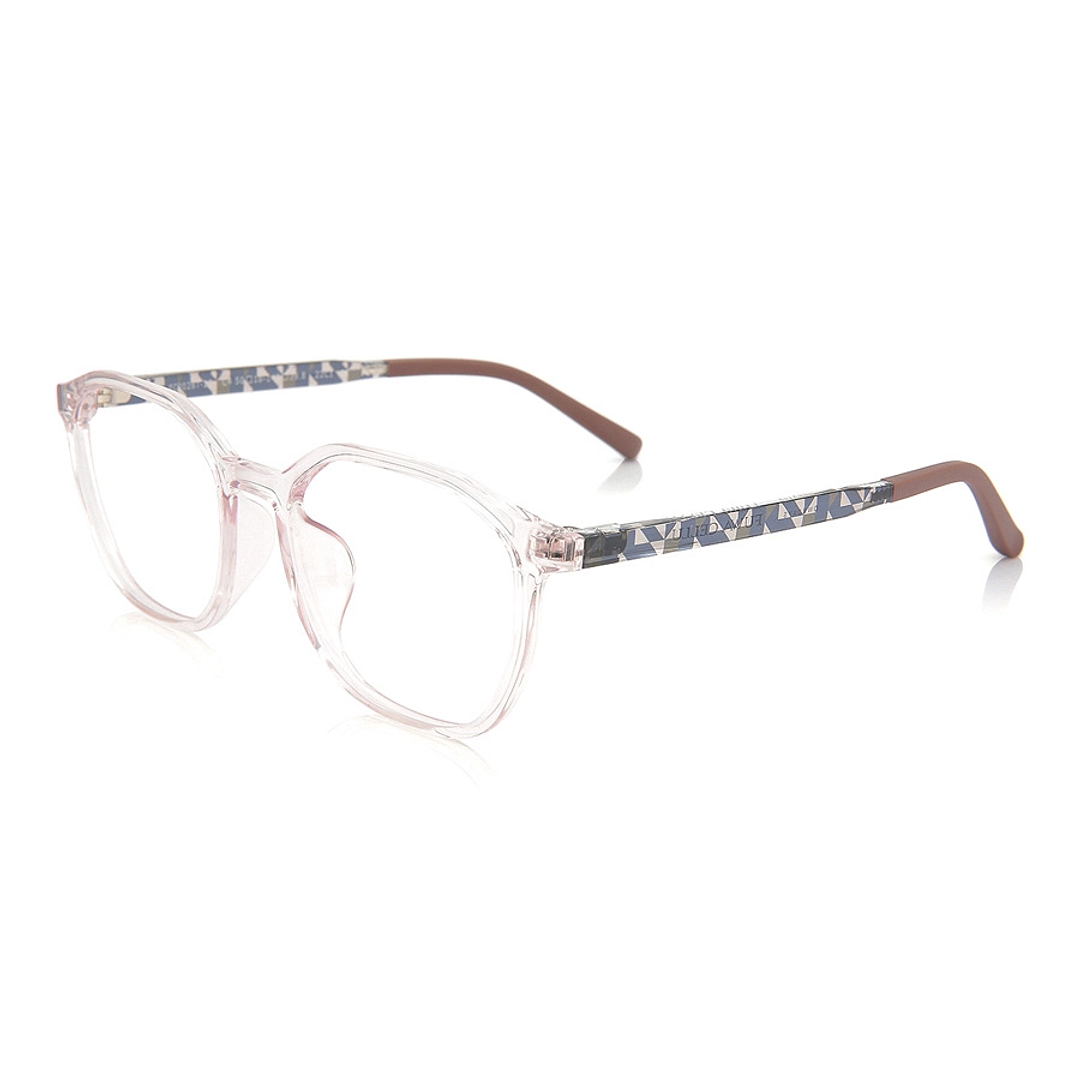 OWNDAYS | ESSENTIAL Pink Transparent Full Rim Polygon left side