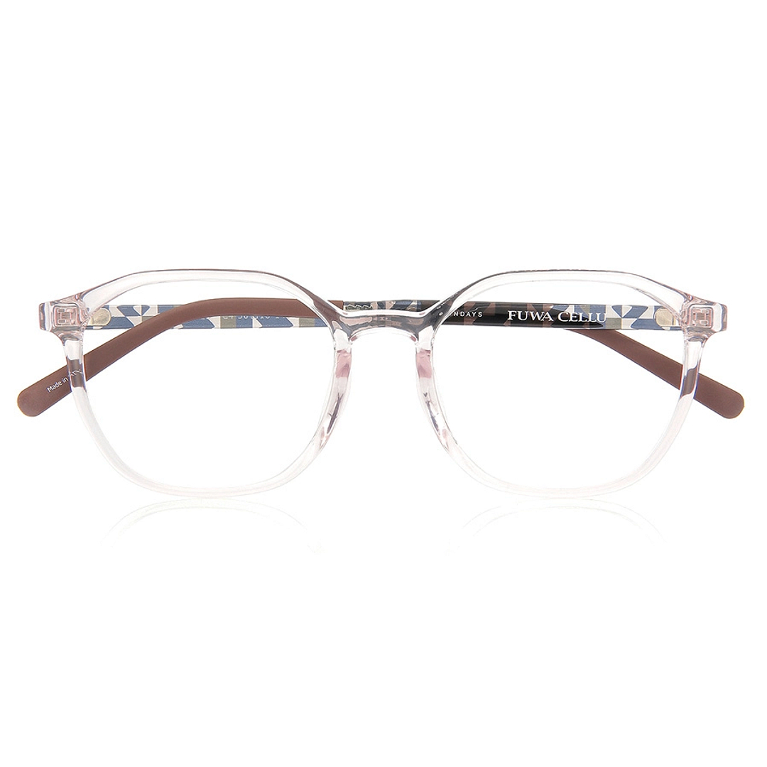 OWNDAYS | ESSENTIAL Pink Transparent Full Rim Polygon right side