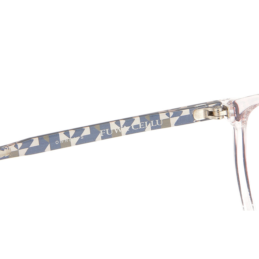 OWNDAYS | ESSENTIAL Pink Transparent Full Rim Polygon left side